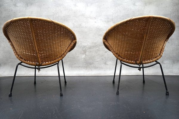 Vintage German Wicker Cocktail Chairs, 1960s, Set of 2-CIP-1739820