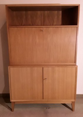 Vintage German Writing Cabinet in Walnut from Wk-Möbel, 1960s-HOI-1705275