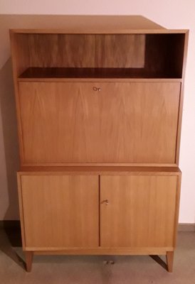 Vintage German Writing Cabinet in Walnut from Wk-Möbel, 1960s-HOI-1705275