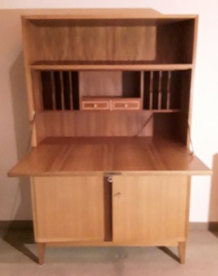 Vintage German Writing Cabinet in Walnut from Wk-Möbel, 1960s-HOI-1705275