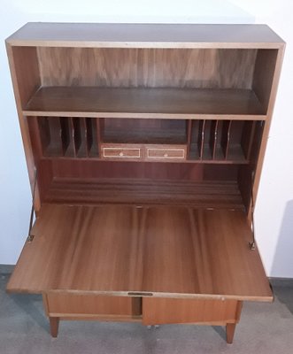 Vintage German Writing Cabinet in Walnut from Wk-Möbel, 1960s-HOI-1705275