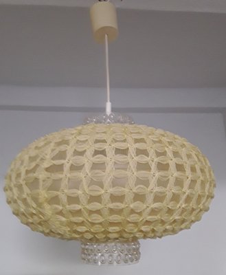 Vintage German Yellow Nylon Ceiling Lamp, 1970s-HOI-690285