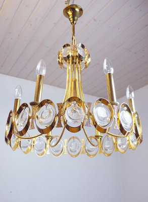 Vintage Gilt Brass and Crystal Glass Chandelier by Lobmeyr-DEK-1110743