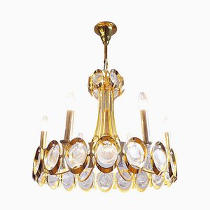 Vintage Gilt Brass and Crystal Glass Chandelier by Lobmeyr-DEK-1110743