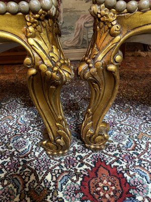 Vintage Gilt Wood Armchairs, Set of 2-NSG-1717781