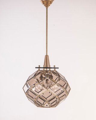 Vintage Glass and Brass Chandelier, 1950s-IUC-1091818