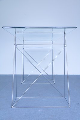 Vintage Glass and Steel Console Table-SXX-655068