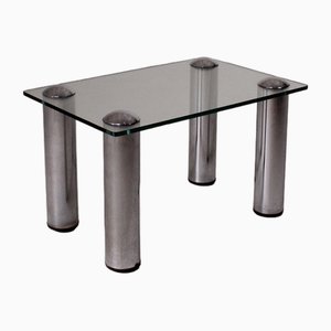 Vintage Glass and Steel Table-VJY-1703651