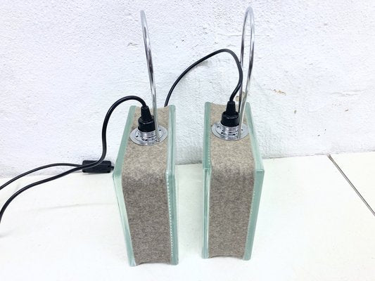 Vintage Glass Block Table Lamps from Stiletto, 1990s, Set of 2-AET-2030183