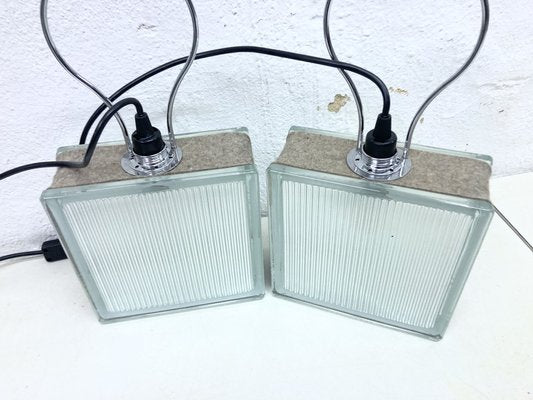 Vintage Glass Block Table Lamps from Stiletto, 1990s, Set of 2-AET-2030183