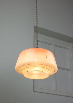 Vintage Glass & Brass Salmon Pendant Lamp-HGJ-974860