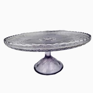 Vintage Glass Cake Platter from New Look, 1970s-CAQ-1368136