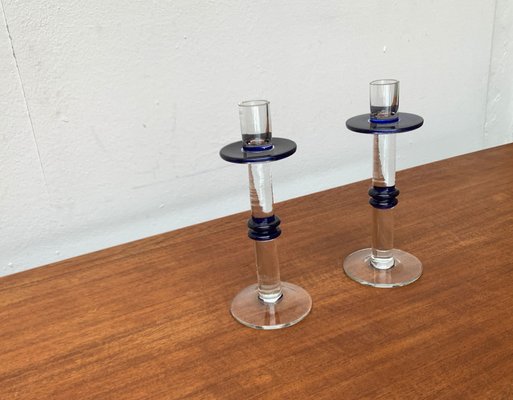 Vintage Glass Candle Holders, Set of 2-UAH-1444857