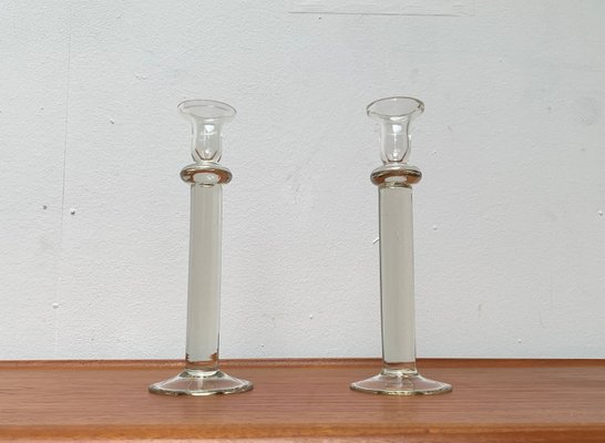 Vintage Glass Candleholder, 1970s, Set of 2-UAH-1377561