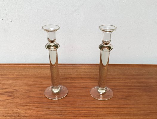 Vintage Glass Candleholder, 1970s, Set of 2-UAH-1377561