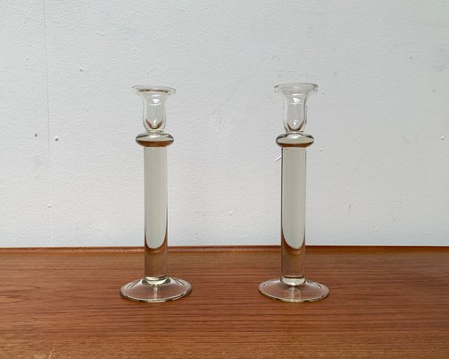 Vintage Glass Candleholder, 1970s, Set of 2-UAH-1377561