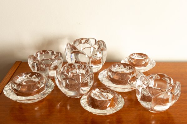 Vintage Glass Candleholders from Holmegaard, 1980s, Set of 8-WIX-685902