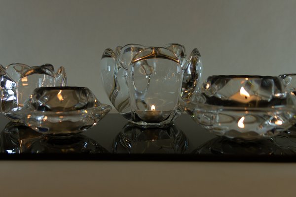 Vintage Glass Candleholders from Holmegaard, 1980s, Set of 8-WIX-685902