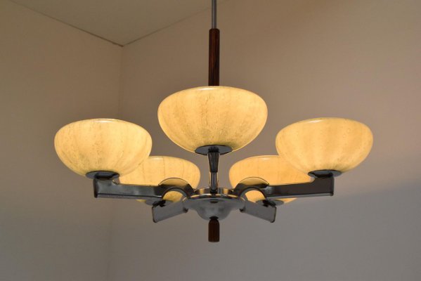 Vintage Glass Chandelier, 1960s-TZ-889235