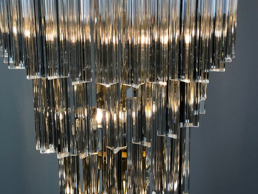 Vintage Glass Crystals Cascade Chandelier in the Style of Paolo Venini, 1980s-RWZ-1181069