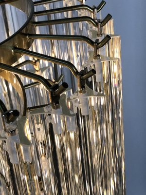 Vintage Glass Crystals Cascade Chandelier in the Style of Paolo Venini, 1980s-RWZ-1181069