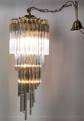 Vintage Glass Crystals Cascade Chandelier in the Style of Paolo Venini, 1980s-RWZ-1181069