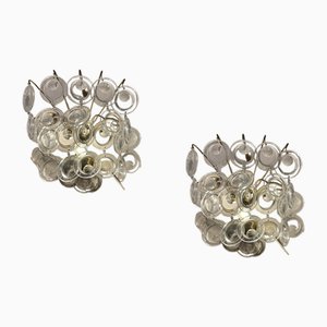 Vintage Glass Disc Sconces, 1960s, Set of 2-JJC-1775278