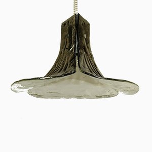 Vintage Glass Gingko Leaf Pendant Lamp from Kalmar Franken KG, 1960s-FUP-658882