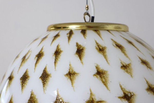 Vintage Glass Globe Pendant Lamp from Venini, 1970s-ZQ-1397585