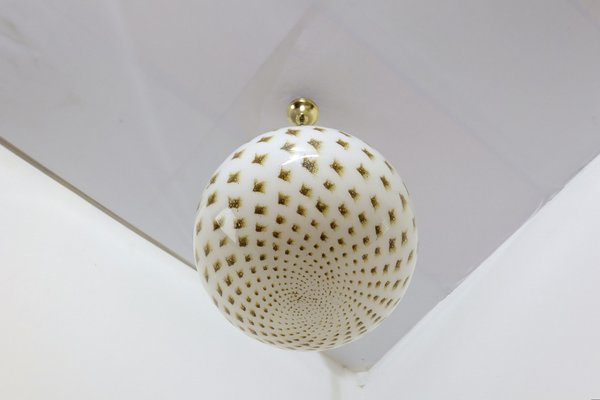 Vintage Glass Globe Pendant Lamp from Venini, 1970s-ZQ-1397585