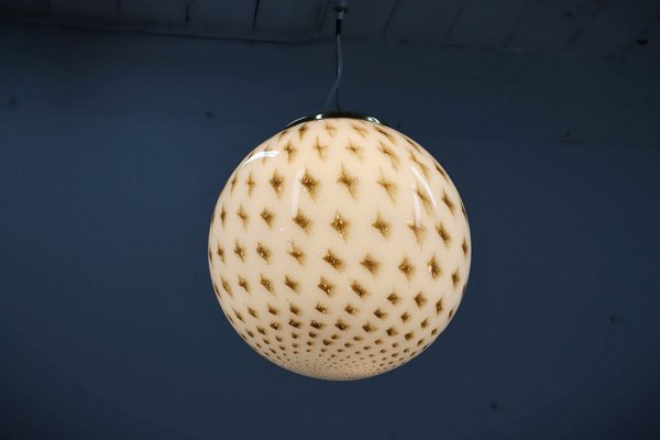 Vintage Glass Globe Pendant Lamp from Venini, 1970s-ZQ-1397585