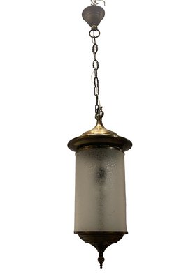 Vintage Glass Light Pendant in Bronze, 1960s-JJC-1453013