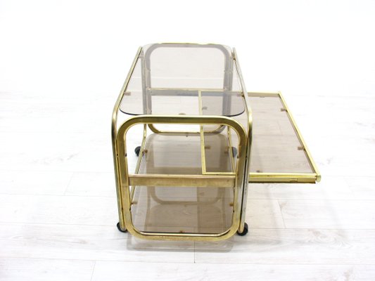 Vintage Glass & Metal Bar Trolley, 1980s-WVA-1142591