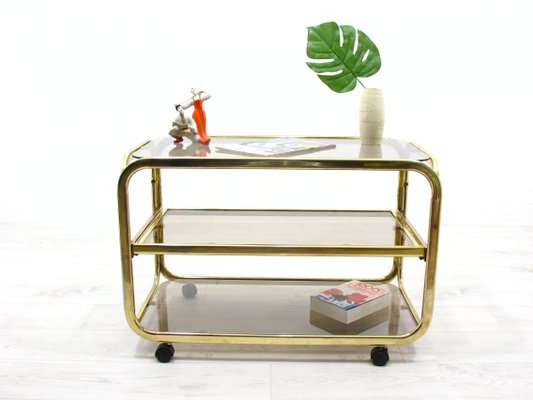 Vintage Glass & Metal Bar Trolley, 1980s-WVA-1142591