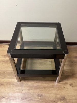 Vintage Glass & Metal Coffee Table, 1930s-JHL-1396965