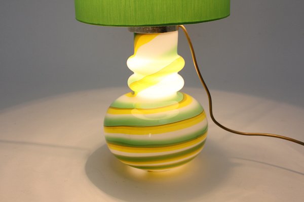 Vintage Glass Table Lamp, Italy, 1960s-NB-1328390