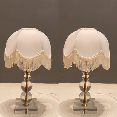 Vintage Glass Table Lamps, 1970s, Set of 2-JJC-677269