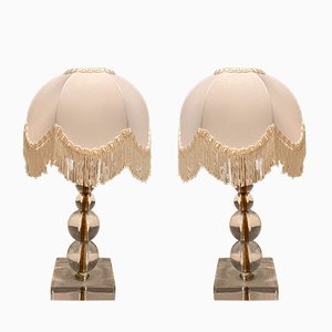 Vintage Glass Table Lamps, 1970s, Set of 2-JJC-677269