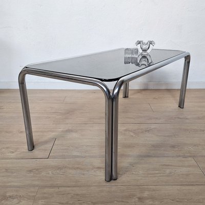 Vintage Glass Table with Chrome Tubular Frame from Soto, Spain, 1965-WK-2016627