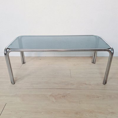 Vintage Glass Table with Chrome Tubular Frame from Soto, Spain, 1965-WK-2016627