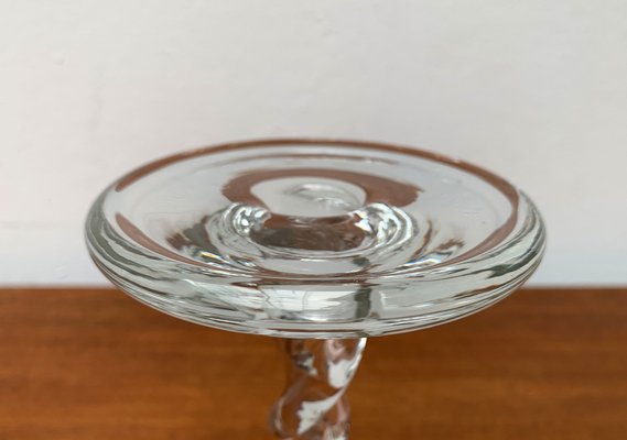 Vintage Glass Twisted Candle Stick Holder, 1970s-UAH-1338274