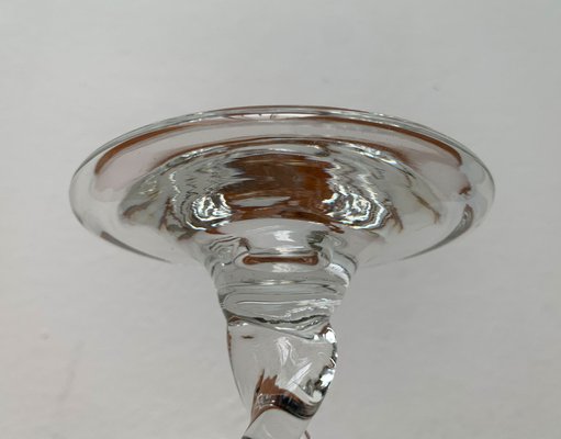 Vintage Glass Twisted Candle Stick Holder, 1970s-UAH-1338274