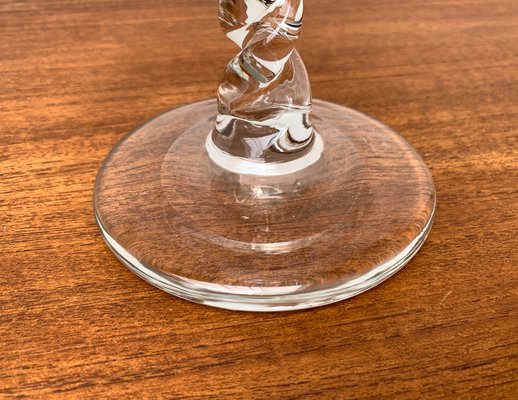 Vintage Glass Twisted Candle Stick Holder, 1970s-UAH-1338274