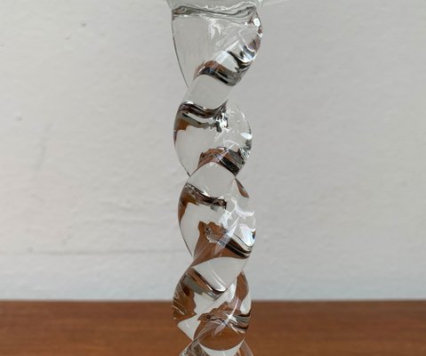 Vintage Glass Twisted Candle Stick Holder, 1970s-UAH-1338274