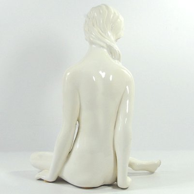 Vintage Glazed Ceramic Girl Sculpture, 1960s-GIW-1723224