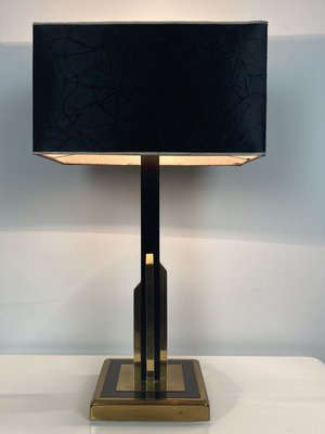 Vintage Gold and Brass Black Table Lamp, 1970s-WZZ-858657