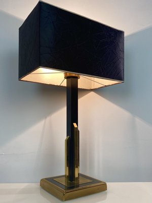 Vintage Gold and Brass Black Table Lamp, 1970s-WZZ-858657