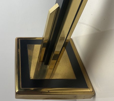 Vintage Gold and Brass Black Table Lamp, 1970s-WZZ-858657