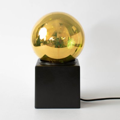 Vintage Gold Ball Table Lamp from Philips, 1970s-IXK-1411065