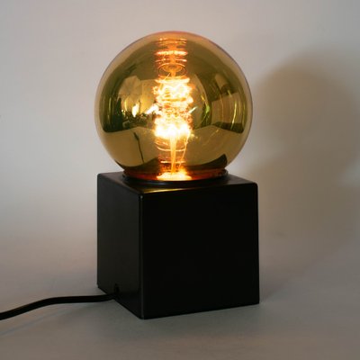 Vintage Gold Ball Table Lamp from Philips, 1970s-IXK-1411065